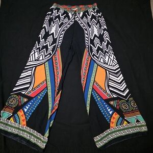 Lucky & Coco Wide Leg Boho Tropical Vacation Pants